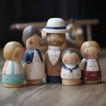 Load image into Gallery viewer, Handmade Wooden Peg People
