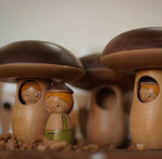 Load image into Gallery viewer, Handmade Wooden Mushroom House with Acorn Man
