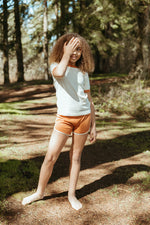 Load image into Gallery viewer, Fin &amp; Vince Vintage Trackie Shorts Brick with Oat accents
