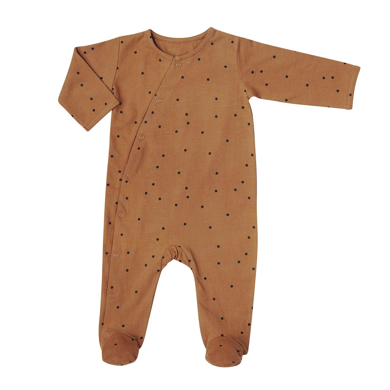 Footed Sleepsuit Dots Nut